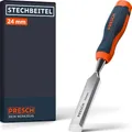 Produktbild: Presch Stechbeitel 24mm - Profi Stemmeisen mit 25° Keilwinkel - Perfekt geschliffen für sofortigen Einsatz - Robuste Metall-Schlagkappe für dauerhafte Nutzung - Ergonomischer Griff für sicheren Halt