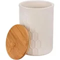 Produktbild: Wenko Vorratsdose Maya 54221100, aus Keramik, 0,9 Liter, mit Bambusdeckel, weiß, luftdicht
