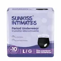 Produktbild: SUNKISS INTIMATES Einweg-Menstruationshöschen für Frauen mit starker Blutung, Unparfümierte Wochenbett Unterwäsche, Schwarz, Größe L, 10 Stück