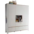 Produktbild: Babykleiderschrank Adele, Weiß, Eiche, Holzwerkstoff, 3 Fächer, 4 Schublade(n) Schubladen, 160x195x47 cm, DIN EN ISO 9001, Babymöbel, Babykleiderschrank