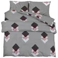 Produktbild: vidaXL Bettwäsche Set, Bettbezug in elegantem Look, Deckenbezug Kissenbezug mit verstecktem Knopfverschluss, Bettdeckenbezug Duvetbezug, Grau Baumwolle 200x220cm Baumwolle