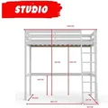 Produktbild: Le Quai Des Affaires - Hochbett Studio 90x200 + 1 Bettkasten / Weiß/ B209xt151xh195