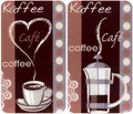 Produktbild: WENKO Herd-Abdeckplatte Universal Modell Kaffeeduft, Glas, (Set, 2 tlg), Herdabdeckung für alle Herdarten, kratzfest, mit rutschfesten Füßen
