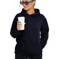 Produktbild: DAILY COTTON Hoodie Unifarben im Oversize Schnitt - Kapuzenpullover Loose-Fit Damen Basic Oversized Kapuzensweatshirt Raglan Kapuzenpullover Sweater blau S