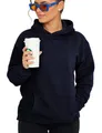 Produktbild: behype. Damen Oversize Hoodie Kapuzenpullover Einfarbig Basic Heavy Blank Pullover Unifarben Kapuzen-Sweatshirt Für Frauen (DE/NL/SE/PL, Alphanumerisch, S, Regular, Regular, Navy)
