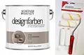 Produktbild: Schöner Wohnen designfarben feinmatte Wandfarbe für innen 2,5 Liter mit go/on Rollen-Set 5-tlg (Nr 8 Edles Kaschmirbraun)