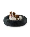 Produktbild: lionto Hundebett rund Hundekissen Hundesofa Donut 100cm Durchmesser, dunkelgrau