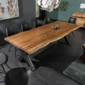Produktbild: riess-ambiente Massivholz Esstisch MAMMUT NATURE 200cm Akazie X-Gestell schwarz Baumkante 6cm Tischplatte Esszimmertisch Tisch Konferenztisch