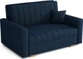 Produktbild: Schlafsofa klein Zanzibar I Sofa 2 Sitzer 133 cm Breit I Sofa mit Schlaffunktion I Schlafsofa mit Bettkasten I Couch mit Schlaffunktion Klein I Dunkelblau