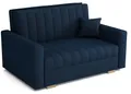 Produktbild: MEBLE-LUX Schlafsofa klein Zanzibar I Sofa 2 Sitzer 133 cm Breit I Sofa mit Schlaffunktion I Schlafsofa mit Bettkasten I Couch mit Schlaffunktion Klein I Dunkelblau