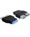 Produktbild: Delock USB 3.0 Pin Header USB-Adapter 9-polig Typ A W bis 19-polige 3.0-Stiftleiste W / 2.0 / (65324)