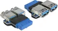 Produktbild: USB Adapter Delock USB3.0 PinHead->2xUSB3.0 Bu/Bu nebeneinan
