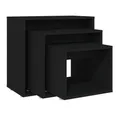 Produktbild: vidaXL Beistelltisch Satztische 3-tlg. Schwarz Holzwerkstoff (3-St)