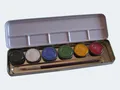 Produktbild: 6 Schminkefarben Metalletui mit Profi Pinsel