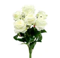 Produktbild: Kunstblume Rosenstrauß Weiß Creme 55cm Hochzeit Dekoration, Viana, Höhe 22 cm