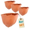 Produktbild: GarPet Blumentopf 4er Set Blumen Topf Wand Vasen für Pflanzen Halterung Terrakotta