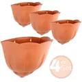 Produktbild: 4er Set Blumen Topf Wand Vasen für Pflanzen Halterung Außenbereich Terrakotta