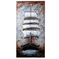 Produktbild: Wandbild 3D Metallbild Sailing Relief Unikat Bild Metall handgefertigt B=73cm