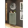 Produktbild: Garderobe Flurgarderobe schmal in grün mit Eiche ABERDEEN-01 modern 3-teilig mit 1 Garderobenpaneel