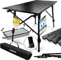 Produktbild: Werkfox Camping-Tisch Klapptisch Klappbarer Multifunktionstisch Mehrzwecktisch; Höhenverstellbarer Falttisch mit aufrollbarer Tischplatte (90x51cm) & Tragetasche; belastbar bis 30kg