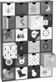 Produktbild: BRUBAKER Adventskalender zum Befüllen - Schwarz Weiße Weihnachten - DIY Weihnachtskalender mit 24 Türchen für Gutscheine, Süßigkeiten und andere Überraschungen - 39 cm groß aus Pappe