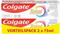Produktbild: Colgate Zahnpasta Total Original Zahnreinigung proaktiv Schutz 12 Stunden 2x75ml