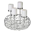 Produktbild: EDZARD Adventskranz Milano Up, Edelstahl glänzend vernickelt, Durchmesser 30 cm, für Stumpenkerzen ø 6 cm