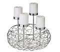 Produktbild: EDZARD Adventskranz Milano Up, Silber-Optik, glänzend, vernickelt, Ø 30 cm