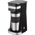 Produktbild: Bestron Filterkaffeemaschine mit Isolierbecher, kleine mobile Kaffeemaschine ideal für Büro, Camping & Zuhause, 420ml Fassungsvermögen (2 große... - Silber