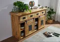 Produktbild: MASSIVMOEBEL24 Sideboard Mango 150x45x90 natur lackiert RAILWAY #120