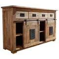 Produktbild: Massivmoebel24 Sideboard RAILWAY (Massivholz), Mango 150x45x90 natur lackiert RAILWAY #120 beige
