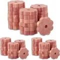 Produktbild: 60 x Mottenschutz Zedernholz, Mottenringe für Kleiderschrank, Langzeitschutz, Mottenmittel gegen Kleidermotten, natur