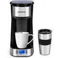 Produktbild: Aigostar - 420 ml Filterkaffeemaschine Mit 24h-Timer, Kaffeemaschine mit Thermobecher, , LCD-Anzeige