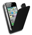 Produktbild: Cadorabo Hülle für Apple iPhone 4 / iPhone 4S in KAVIAR SCHWARZ - Handyhülle im Flip Design aus glattem Kunstleder - Case Cover Schutzhülle Etui Tasche Book Klapp Style