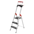 Produktbild: Hailo L100 TopLine Stehleiter 3 Stufen mit Ablage Haushaltsleiter Aluminium