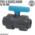 Produktbild: PVC Kugelhahn Absperrhahn Fitting Klebe Muffe Anschluss Pool Teich 50 mm blau
