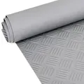 Produktbild: Gummi Antirutsch Premium TPE Geruchsarm Bodenbelag Riffelblechoptik Grau 3mm Stark 100 cm Breite 50 cm Länge