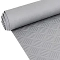Produktbild: ANRO Gummimatte Riffelmatte Meterware 3mm Riffelblech Gummiläufer Riffelblechmatte als Werkstattboden, Bodenbelag, Werkbank Auflage, Gummi Matte für Anhänger, Garage Grau 50 x 100cm