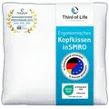 Produktbild: Third of Life Baumwollkissen inSPIRO Ergonomisches Kopfkissen, Füllung: Duo-Hohlfaser, Nackenstütz-Kissen für Allergiker in allen Größen, bis 95°C Waschbar 80 cm x 80 cm
