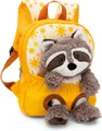 Produktbild: NICI Kinderrucksack gelb 2 in 1 mit Kuscheltier Waschbär 25cm - Kindergartenruck