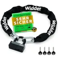 Produktbild: Widder Titan-Stahl [Level 15] Kettenschloss mit 4 Schlüssel - 115cm lang & 11mm massiv - für Motorrad Moped e Roller e Bike Fahrrad e Scooter Schloss - Motorradschloss & Fahrradschloss hohe Sicherheit