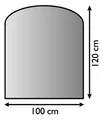 Produktbild: Funkenschutzplatte Stahl schwarz Segmentbogen 100x120cm