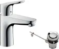 Produktbild: Hansgrohe Einhebel-Waschtischmischer FOCUS 100 mit Zugstangen-Ablaufgarnitur