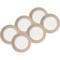 Produktbild: Van Well Speisetellerset Vario, Weiß, Taupe, Keramik, 6-teilig, rund, Essen & Trinken, Geschirr, Geschirr-Sets, Teller-Sets
