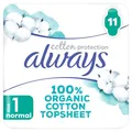Produktbild: Always Cotton Protection Ultra Normal Damenbinden mit Flügeln x11, Oberfläche aus 100 Prozent Bio-Baumwolle