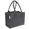Produktbild: SILUK Filztasche Einkaufstasche aus stabilem Filz – geräumiger Shopper mit Tragegriffen, langlebig & formstabil, ideal für Einkäufe, Alltag & Freizeit, 35 × 20 × 28 cm, viele Farben (Anthrazit)