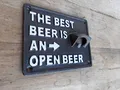 Produktbild: Wandflaschenöffner Kapselheber best beer is an open beer Gusseisen