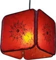 Produktbild: GURU SHOP Henna Leder Deckenleuchte/Pendelleuchte Karachi - Rot, 16x16x16 cm