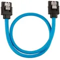 Produktbild: CORSAIR Premium Sleeved SATA Data Cable Set with Straight Connectors, Blue, 30cm