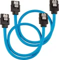 Produktbild: Corsair Premium Sleeved SATA 3 Kabel (6Gbps, 30 cm) Blau